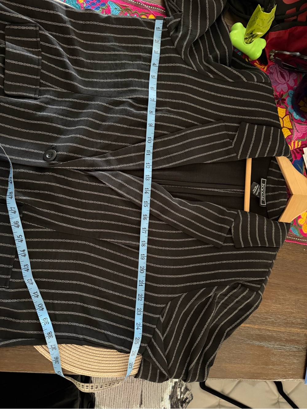 NYCC Black Pinstripe Single-Button Blazer - Picture 6 of 6